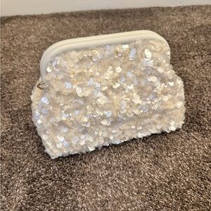 NWT LC Lauren Conrad Sara Sequin Frame Clutch